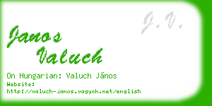janos valuch business card